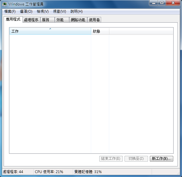 Windows 7 工作管理員
